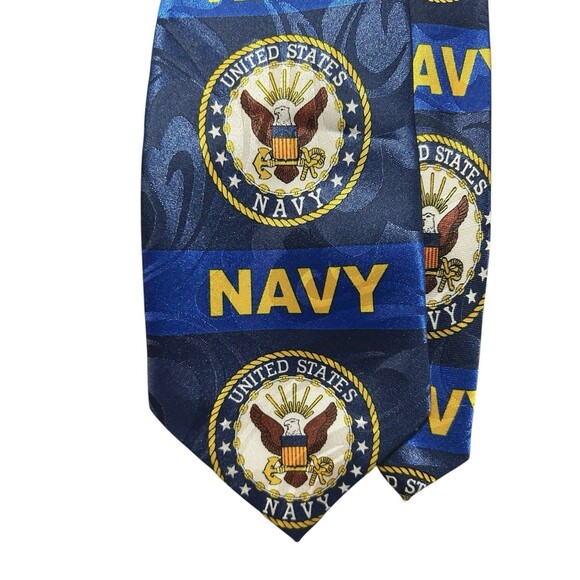 Steven Harris Men’s Navy Themed Necktie Military Dressy Patriotic Armed Forces - Picture 3 of 5